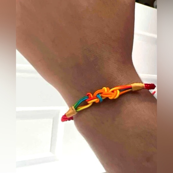 Tibetan Chinese Rainbow Ombre Red String Rope Cord Thread Braid Knot Bracelet - Picture 9 of 16